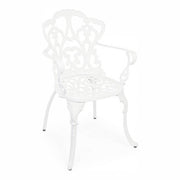 Chaise Victoria en aluminium blanc avec accoudoirs