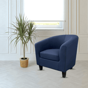 Fauteuil en tissu bleu Halong