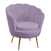 Fauteuil en velours tulipe violet cm73x72h77