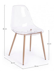 4x chaise transparente Mandy