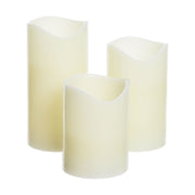 Set 3 Bougies Avorio LED IR Ø75xH10-12,5-15cm