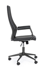 Fauteuil de bureau à dossier haut en similicuir noir Jamie