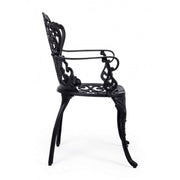 Chaise d'aluminium anthracite externe baroque 57,5x 58 x 87,5 h cm