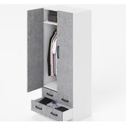 Armoire 2 Portes Avec Tiroirs H.210