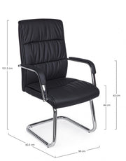 Fauteuil de bureau Sydney avec accoudoirs en similicuir noir