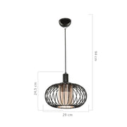 Lampe à suspension Terla MDL3674 avec structure en fer et diffuseur en verre