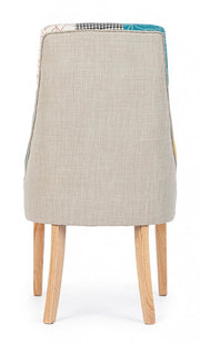 2x Chaise en bois rembourrée de style Fusion