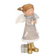 Ange en résine gris blanc 2 icm11x6h19