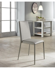 4x Chaise Cleo STS en métal gris clair et simili cuir