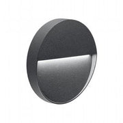 Applique ronde en aluminium moulé avec diffuseur satiné graphite