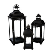 Lanterne en métal noir et doré 1-3 cm20x20h53,2