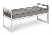 Banquette en velours gris Sveva 97 x 44 cm