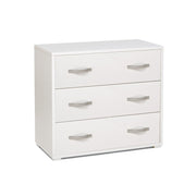 Commode de chambre 3 tiroirs Blanc en bois mélaminé 91x45xH 81 cm