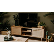 Meuble TV Bali 56A 2 portes effet osier