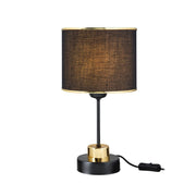 Lampe à poser en métal et abat-jour en tissu noir Arden ASZ1633