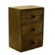 Boîte de rangement rectangulaire en bois 3 tiroirs cm17x12h24