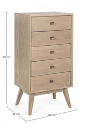 Commode 5 tiroirs design minimaliste Alannis