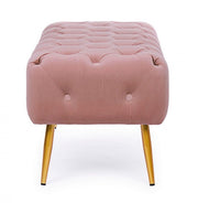 Banc de meuble pouf rose avec pieds 103 x46x40h cm