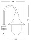 Support de lampe en plastique transparent, diamètre 60mm, hauteur maximale de la lampe 150mm, IP43 noir