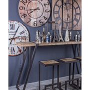 Console en acier avec plateau en bois BLOCKS 153x44 h76 cm