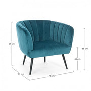 Chauffeur de fauteuil classique en velours bleu