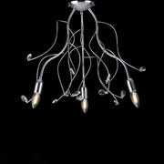 Plafond en fer chromé brillant avec strass de cristal 3 lumières 56 cm