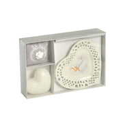 Bougie avec soucoupe coeur Jupiter hellebores fleurs cm26x17h4,5 - 15 heures