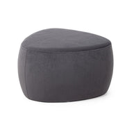 Pouf Stone effet velours gris foncé