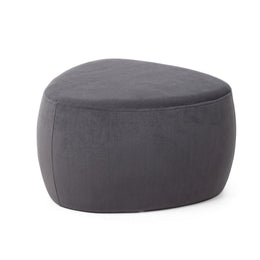 Pouf Stone effet velours gris foncé