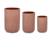 Set3 P.Vaso Côtelé à Terre Cuite