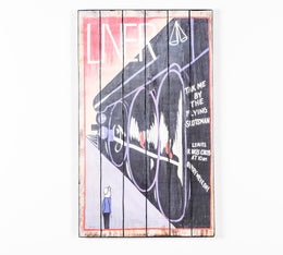 Impression sur bois avec toile multicolore 60x100 cm