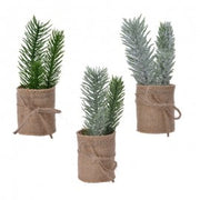 Mini sapin de Noël en sac de jute assorti 5x h15 cm 1 pcs
