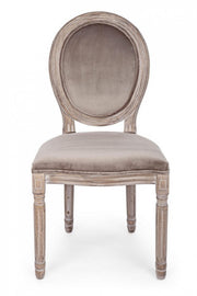 2x chaise Tortora en bois rembourré de style classique