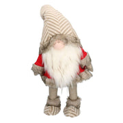 Marionnette en tissu gnome gris rouge cm35x25h90