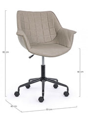 Fauteuil de bureau gris tourterelle Joshua