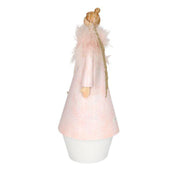 Ange en métal rose avec led et étoile cmø10h24