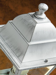 Lampada de sol en aluminium moulé avec diffuseurs en verre transparent blanc-argent