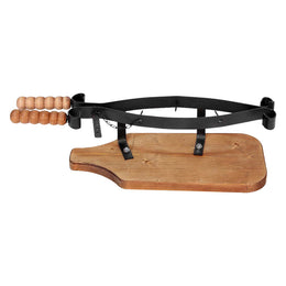 Porte-poignée en bois et fer forgé et fer