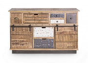 Buffet 2 portes 7 tiroirs Tudor 125x37x80h cm