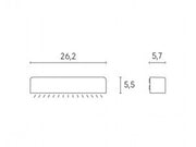 Applique en aluminium moulé avec diffuseur en verre transparent blanc