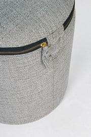 Set 2 Pouf en tissu avec bac RADMILA Gris