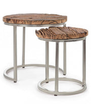 Set de 2 tables basses modernes bois et métal Rafter