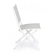 Chaise d'extérieur en aluminium Blanc Gris ELIN 47x57x h88 cm
