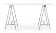 Alchimia Chrome bureau moderne avec plateau en verre 140x70x76h cm