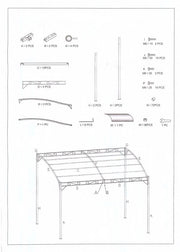 Gazebo en acier 2,5x3x2,5 - 2h m