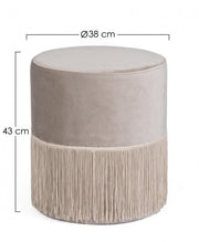 Pouf Leilani effet velours gris clair D38 cm