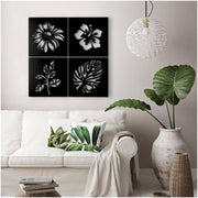 Décoration de paroi noire abstraite 40 x 40 x 4 cm