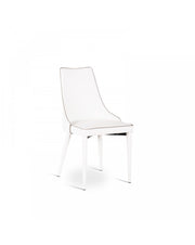 2x Chaise Myriam en similicuir blanc STS