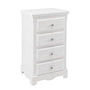 Commode 4 tiroirs en bois blanc de style classique