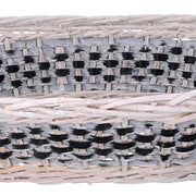 Panier de tissage en osier bleu blanc ovale cm67/75x42h12